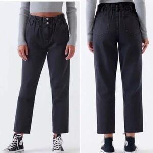 Pacsun Size 26 Faded Black High Waisted Paperbag Jeans Ankle Distressed denim